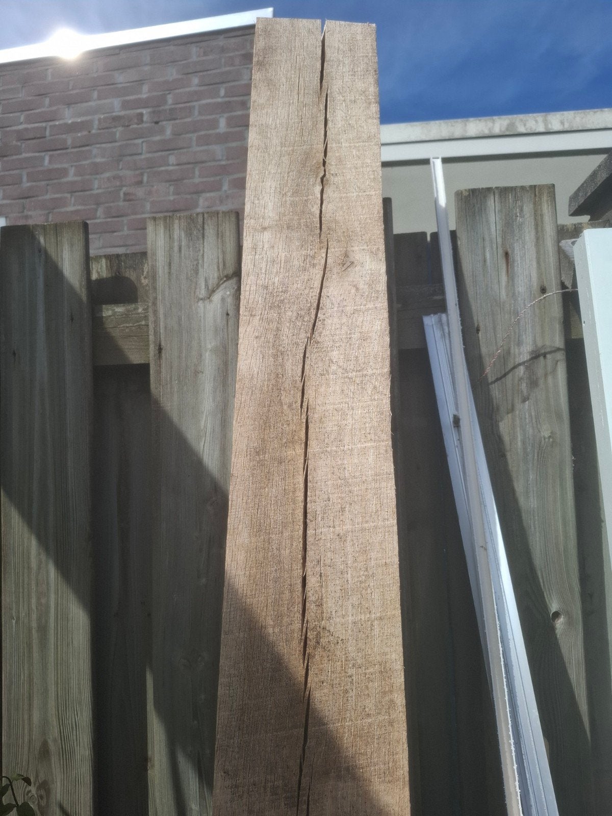 Eiken balk nieuw, Doe-het-zelf en Verbouw, Ophalen, Eiken, 200 tot 250 cm, 50 mm of meer
