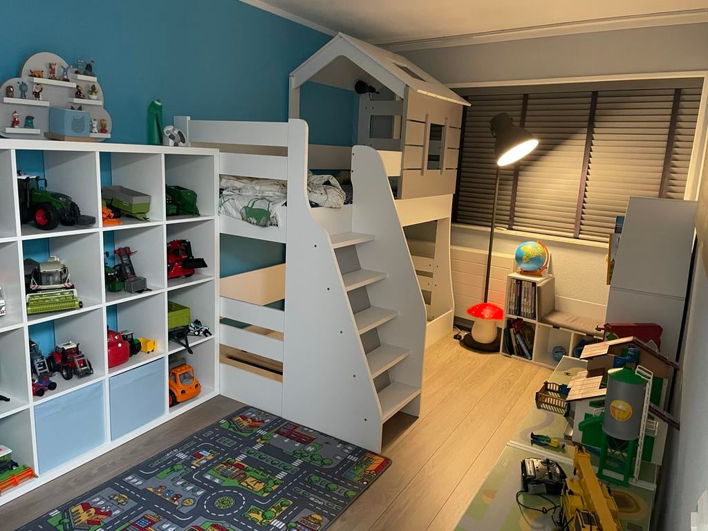 Stapelbed - Huisbed 90x100 en 100x200 van Wallenfels, Ophalen, Zo goed als nieuw, Stapelbed