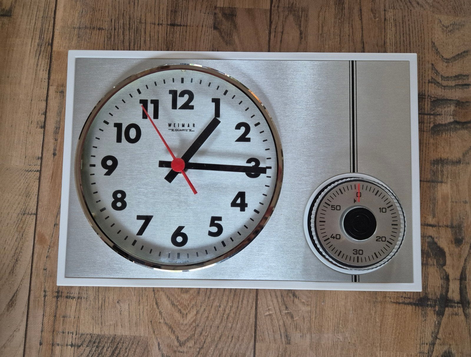 Vintage DDR Weimar-keukenklok, Wit, Vintage, Analoog, Nieuw