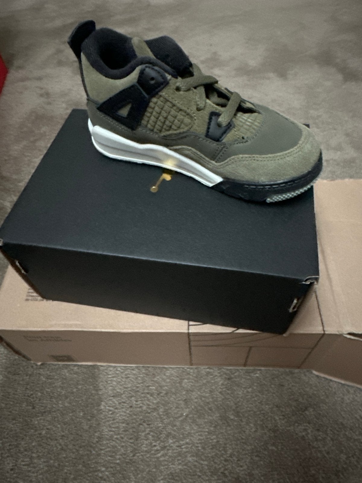 Jordan 4 Retro SE Craft (TD) - Olijfgroen maat 26, Ophalen, Nieuw, Jongen of Meisje, Sportschoenen