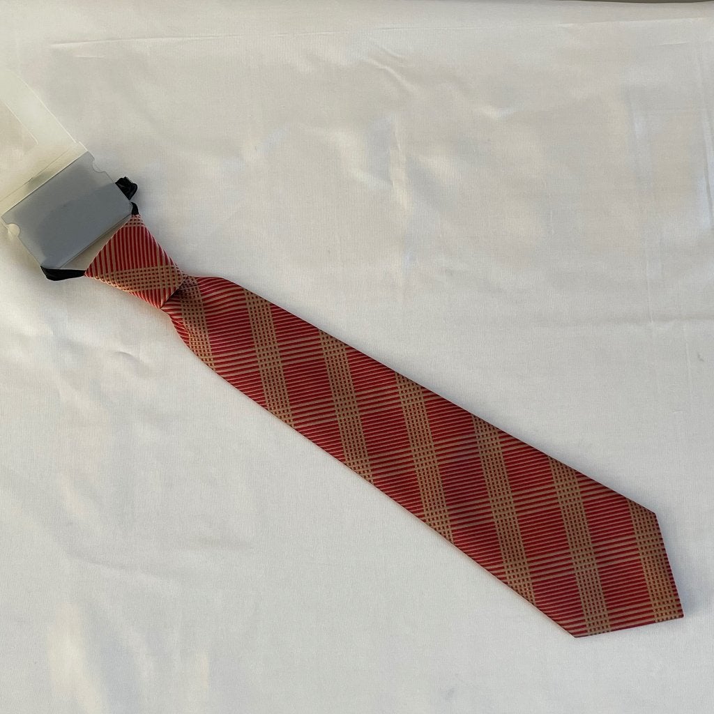 C&A voorgeknoopte stropdas rood / beige geruit – nieuw, Nieuw, Met patroon, Rood, C&A