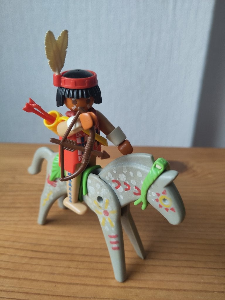Playmobil 3731 Indiaan met bison, Kinderen en Baby's, Speelgoed | Playmobil, Gebruikt, Complete set, Ophalen of Verzenden, Country