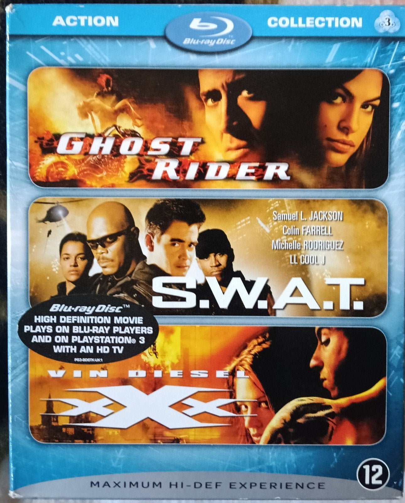 Ghost Rider / Swat / Xxx bluray, Ophalen of Verzenden, Zo goed als nieuw, Actie