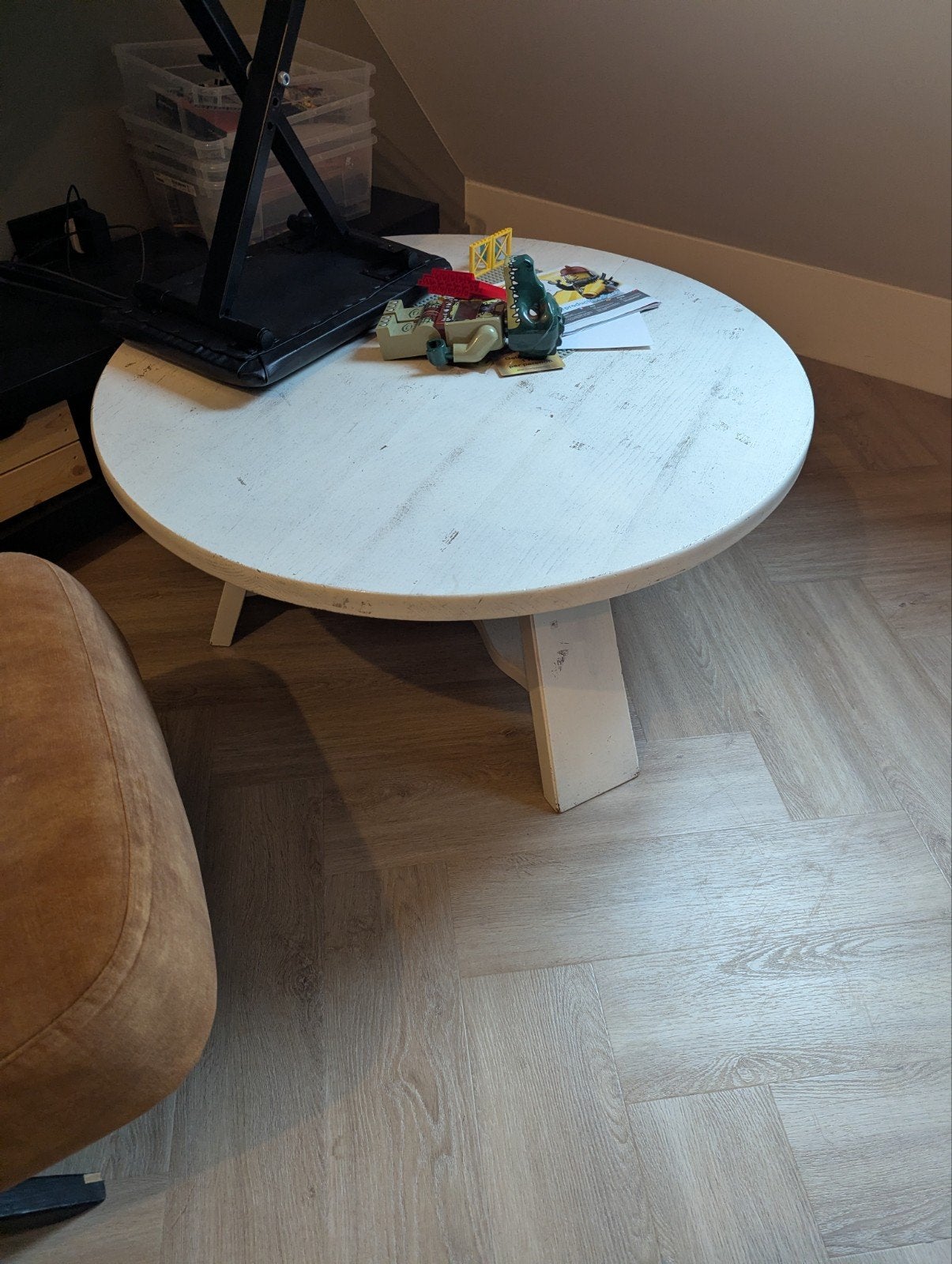 Salontafel met 3 stoeltjes, Ophalen, Gebruikt, 100 tot 150 cm, 50 tot 100 cm