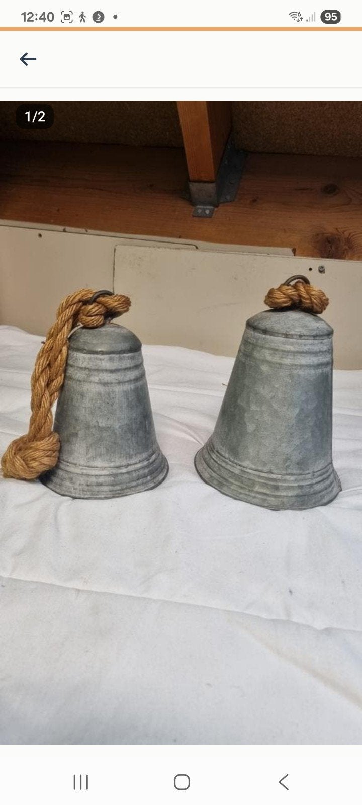 Rustieke metalen bellen met touw - decoratie, Ophalen of Verzenden, Gebruikt, Overige materialen