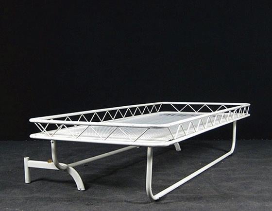 Wim Rietveld vintage design daybed Auping 1955, Ophalen, Gebruikt, Eenpersoons, Crème