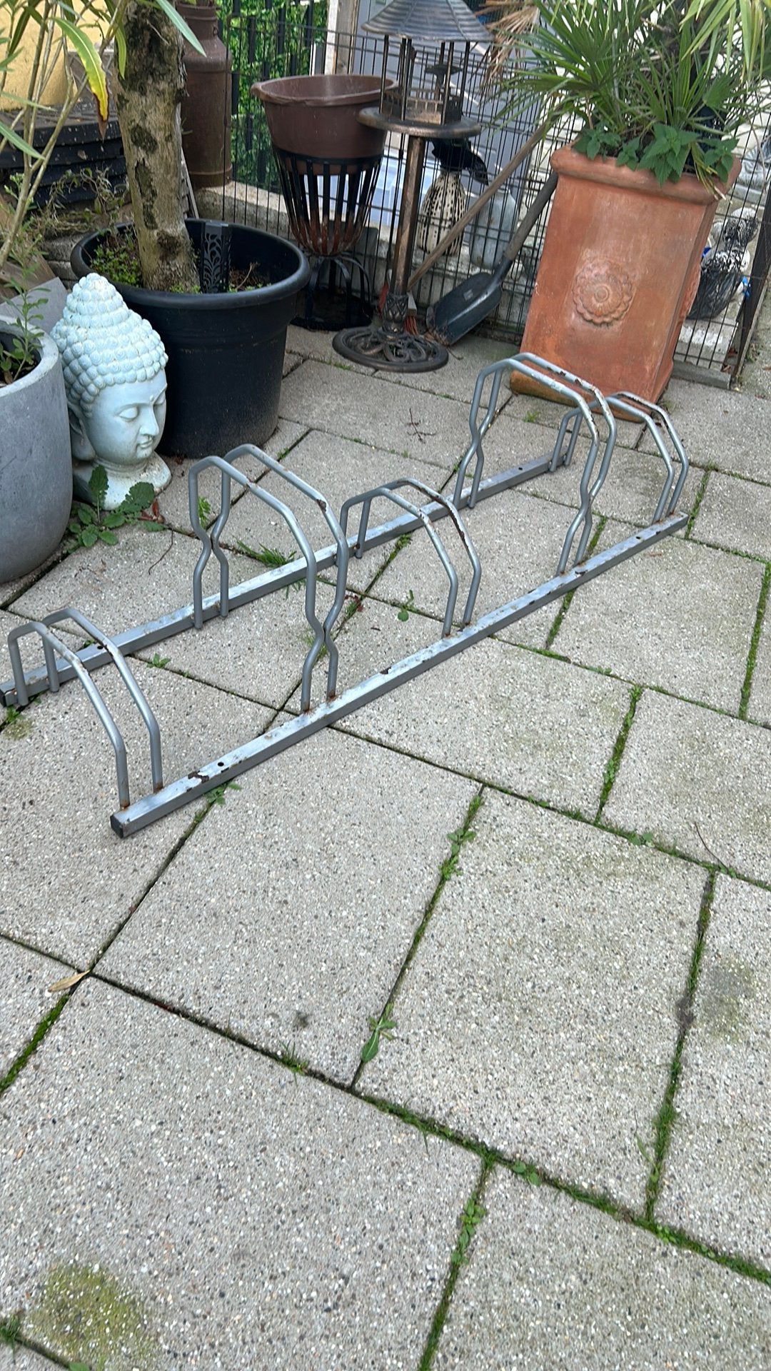 Fietsenrek metaal 5 fietsen 160x40 cm, Ophalen, Gebruikt