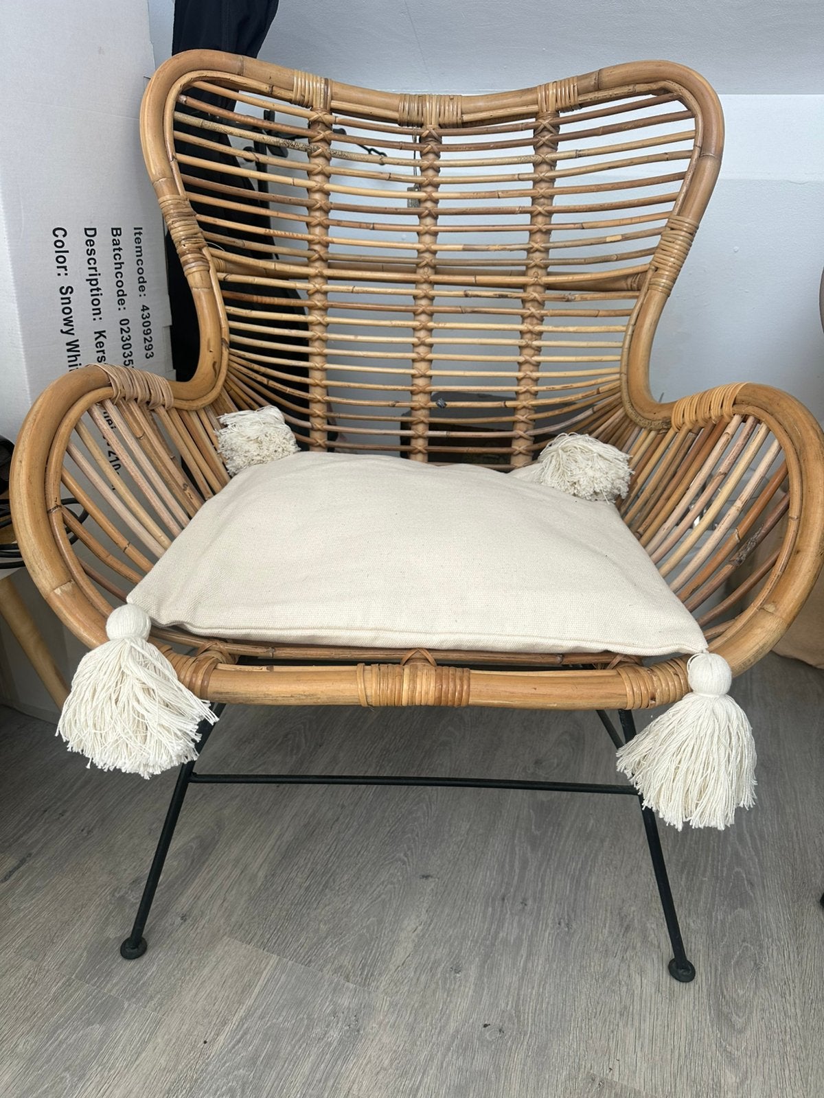 Rotan vlinderstoel, Ophalen, Zo goed als nieuw, Bruin, Eén