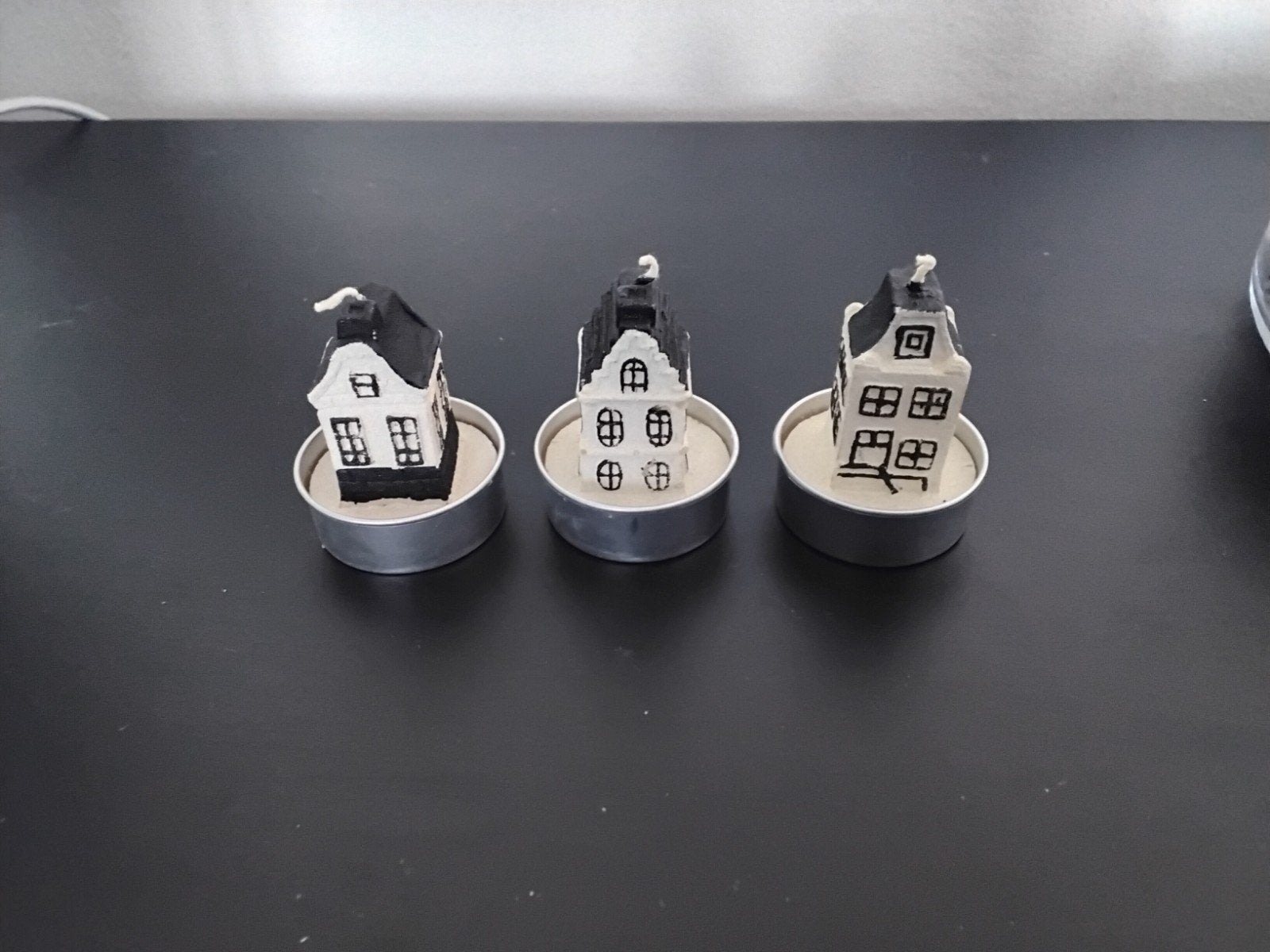 Set van 3 klm huisjes (waxine), Ophalen of Verzenden, Zo goed als nieuw, Overige materialen, Minder dan 25 cm