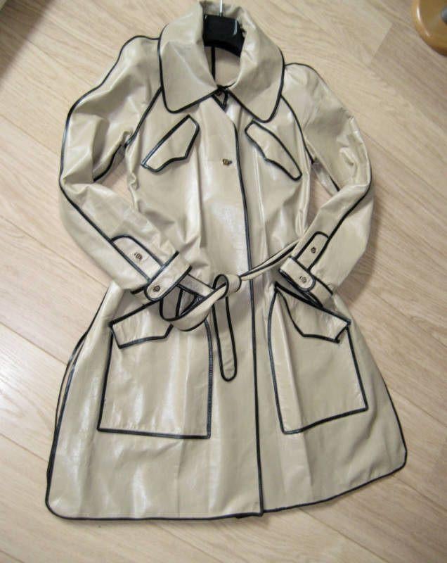 Fendi jas, trenchcoat, leer, leder, met riem, Nieuwstaat, M, Maat 38/40 (M), Beige, Fendi, Ophalen of Verzenden
