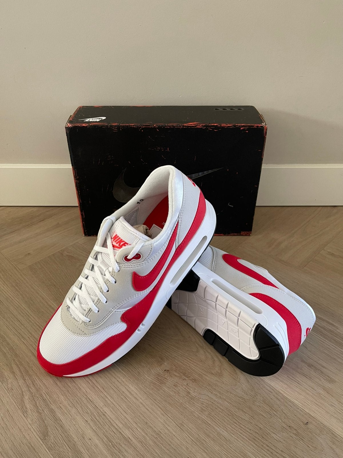 Nike Air Max 1'86 OG 'University Red' Big Bubble  47,5 US 13, Wit, Nieuw, Ophalen of Verzenden, Sneakers of Gympen