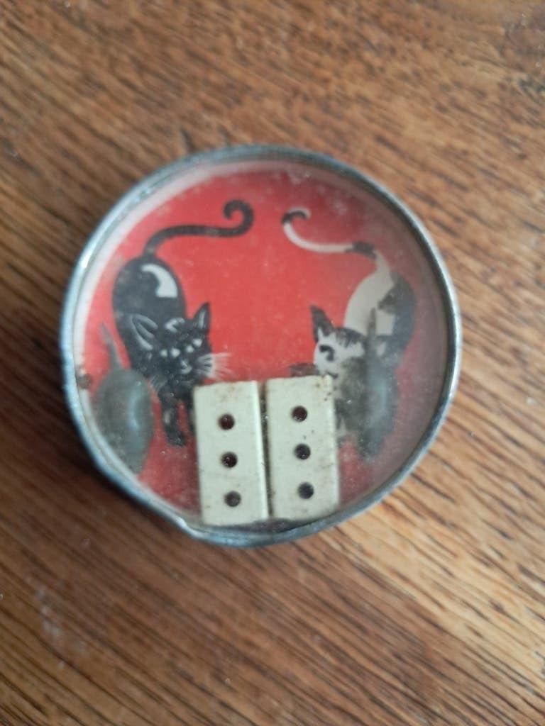 Oud Rond Spiegeltje met Spelletje, Verzenden, Overige typen