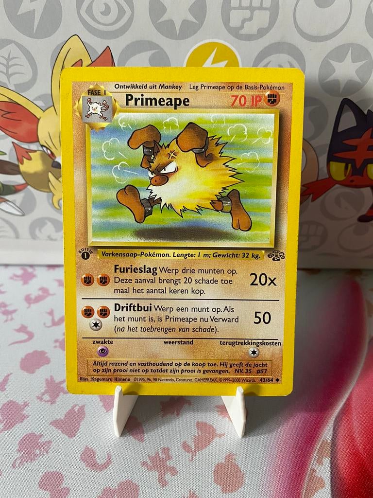 POKEMON PRIMEAPE JU 43 DUTCH FIRST EDITION GOOD, Verzenden, Zo goed als nieuw