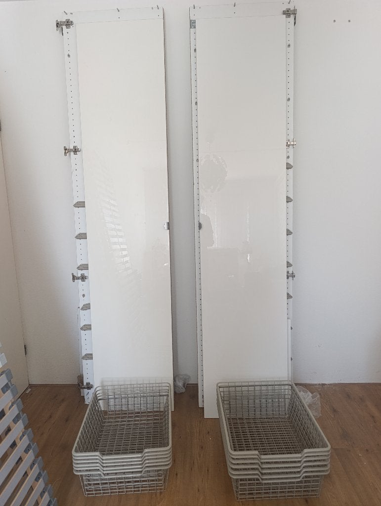 2 x Pax kledingkast hoogglans wit 50x60x230 cm met lades, Huis en Inrichting, Kasten | Kledingkasten, Gebruikt, 200 cm of meer
