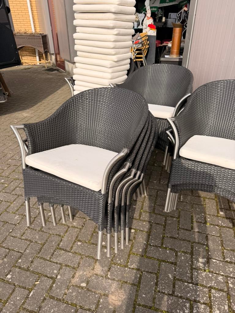 Stapelbare terrasstoelen wicker stoelen terras, Ophalen of Verzenden, Gebruikt, Wicker, Stapelbaar