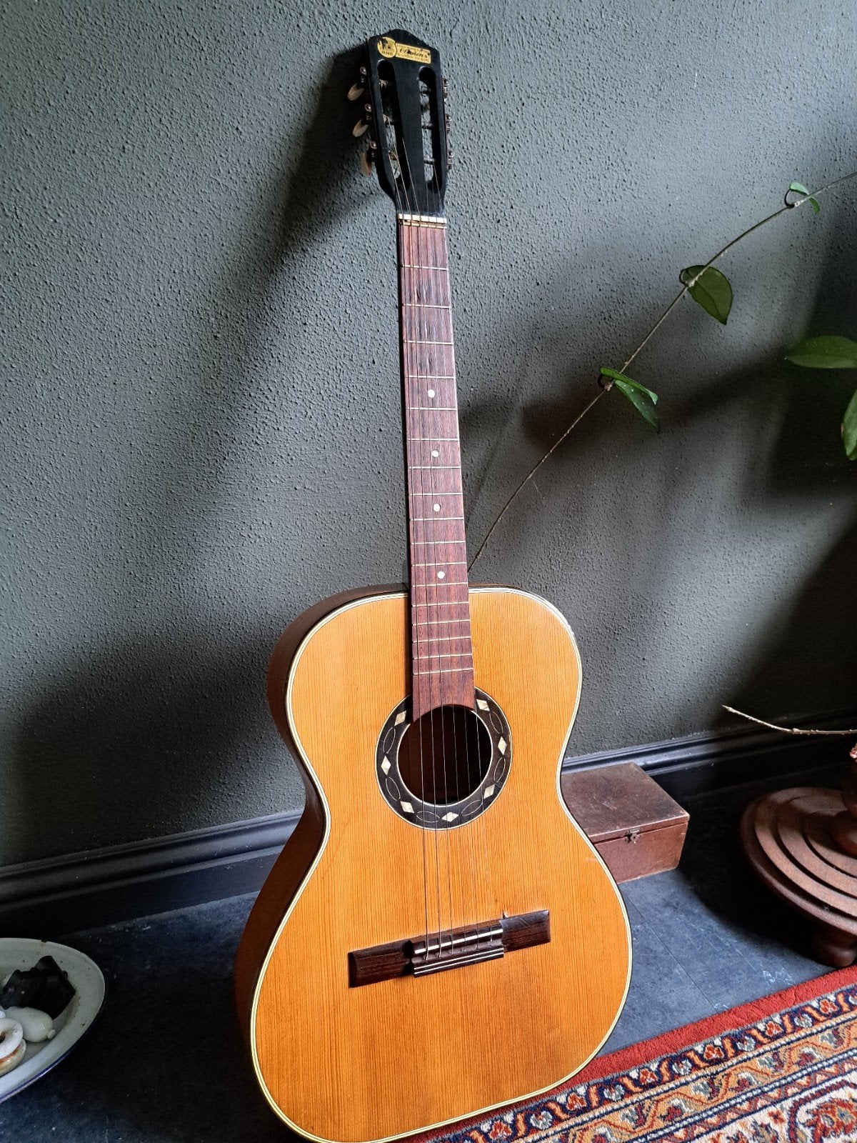 Zuivere spaanse vintage gitaar fichten parelmoer inleg, Muziek en Instrumenten, Ophalen of Verzenden, Gebruikt
