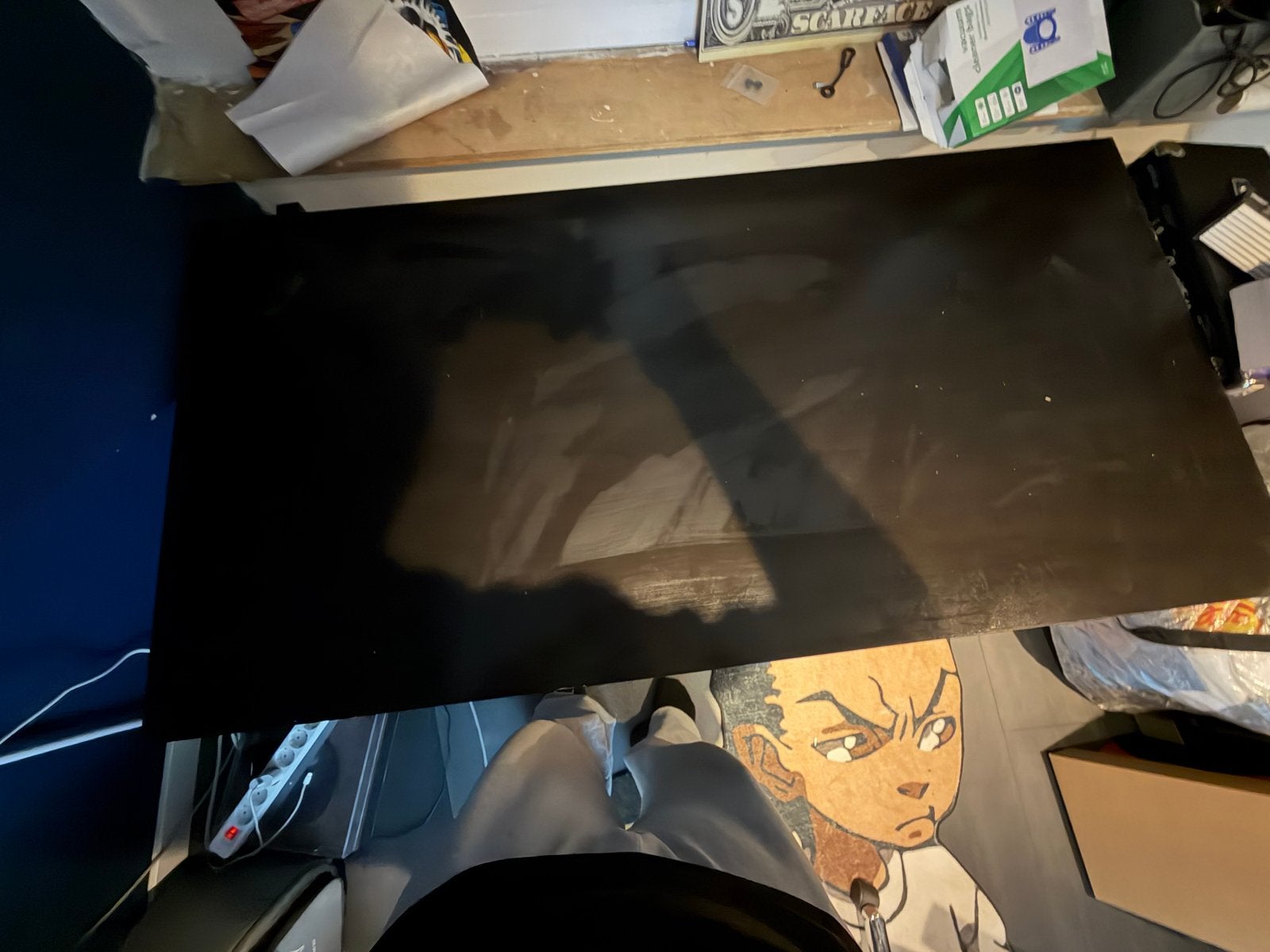 Zwart bureau - Ideaal voor thuiswerk of gaming, Ophalen, Zwart, Gebruikt, 150 cm