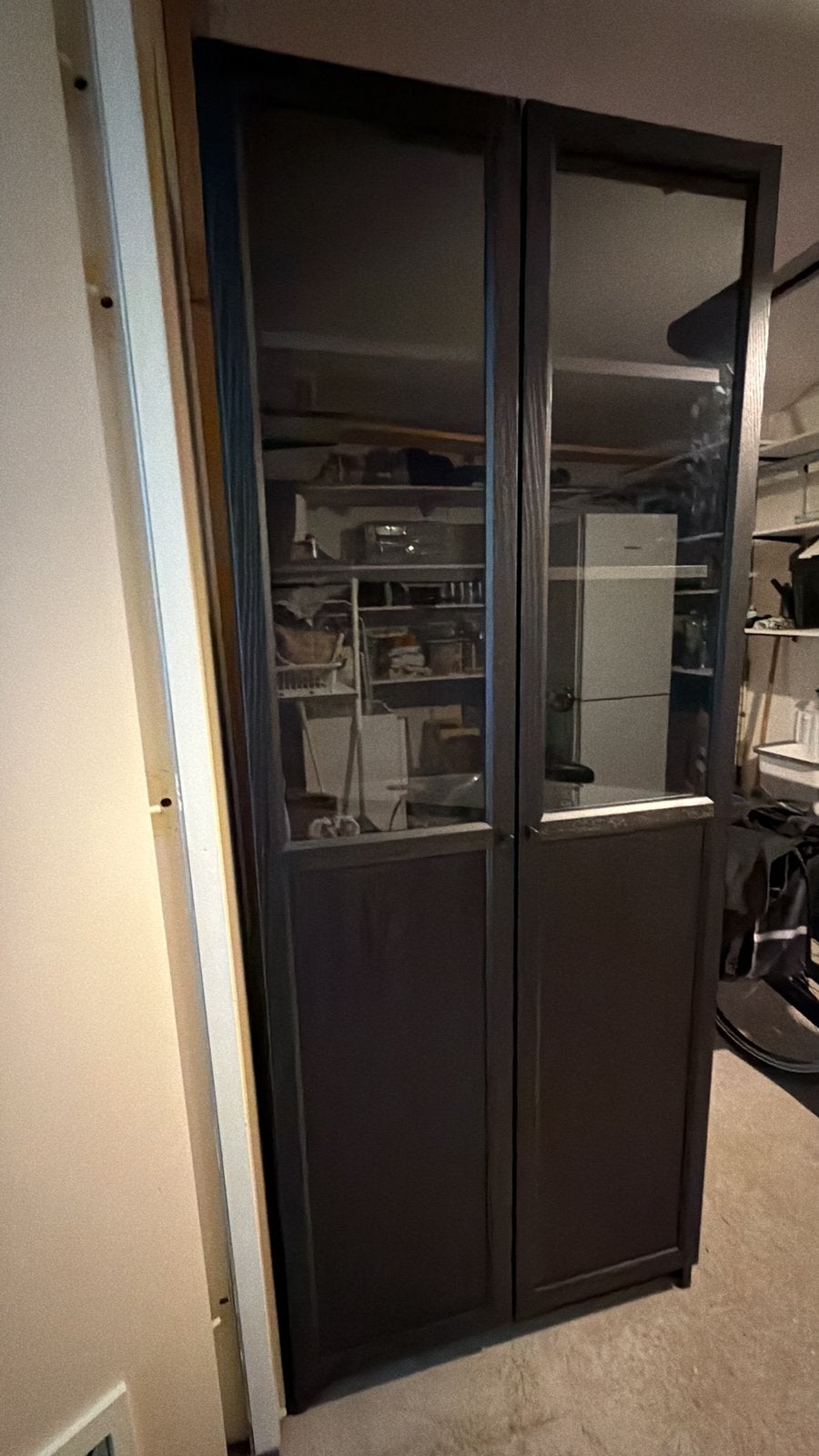 Ikea Billy zwart met half glas, Huis en Inrichting, Ophalen, 200 cm of meer, Overige houtsoorten, 50 tot 100 cm
