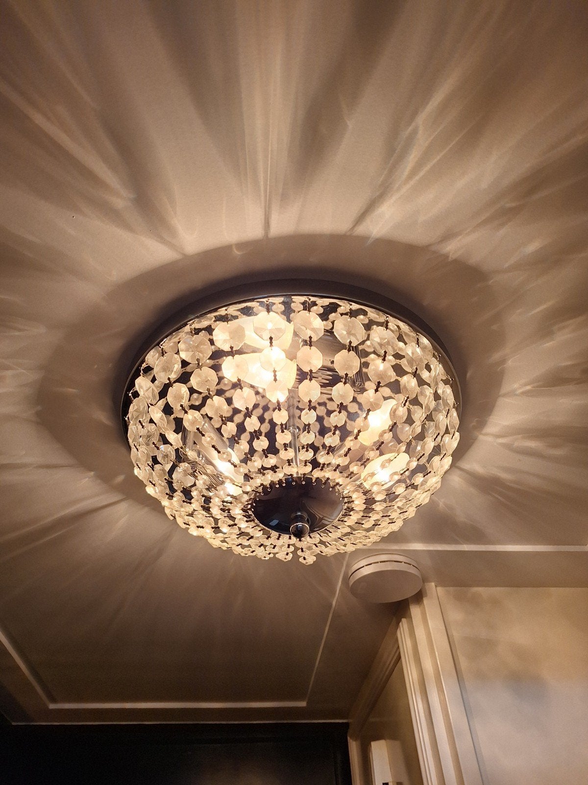 Plafondlamp Kristal, Ophalen, Zilver, Zo goed als nieuw, Plafondlamp