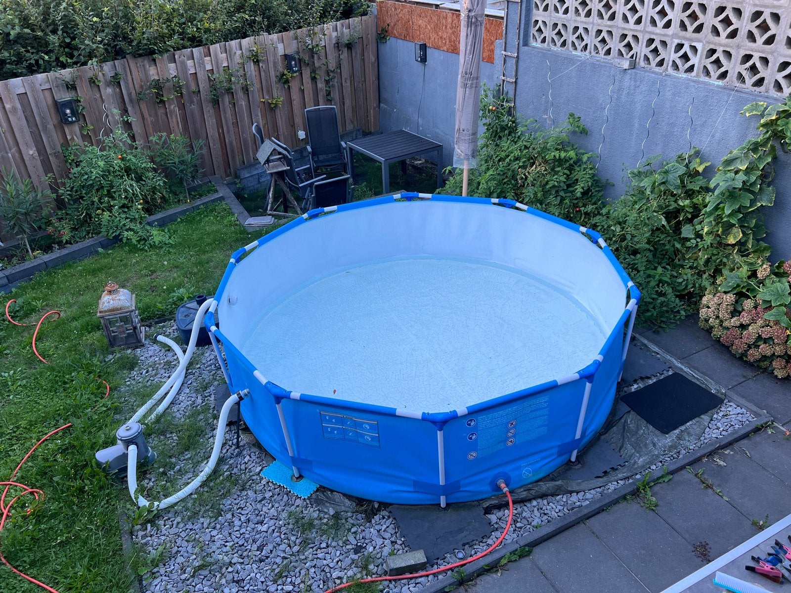 Rond Opzetzwembad met filterpomp, Tuin en Terras, Zwembaden, Gebruikt, 200 tot 300 cm, 80 tot 120 cm, Rond