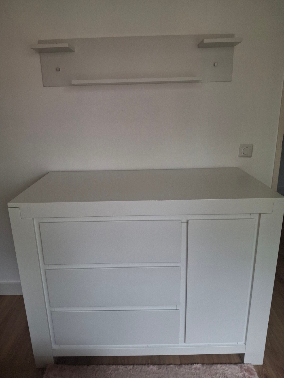 Witte Commode met Lades en Kastje - prima staat, Ophalen, Gebruikt, 50 tot 70 cm, 100 cm of meer