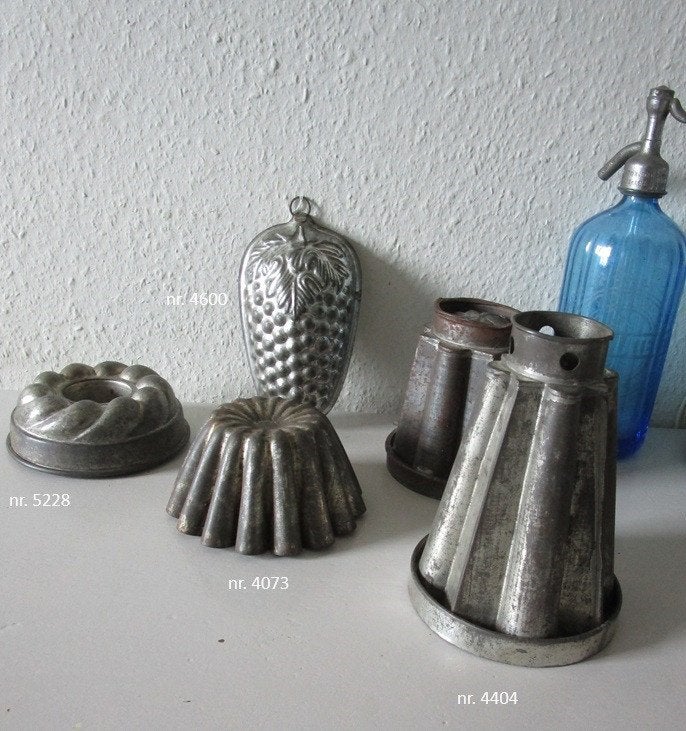Set van 5 Antieke Bakvormen - Diverse Vormen, Antiek en Kunst, Ophalen of Verzenden