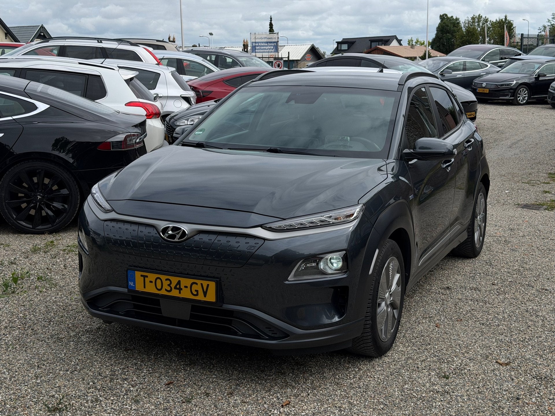 Hyundai Kona EV Fashion Sky 64 kWh SOH 100% 500+ Bereik VolO, Auto's, Hyundai, Dealer onderhouden, Gebruikt, Zwart, 174 min