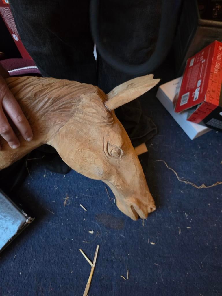 Houten paardenhoofd, Antiek en Kunst, Ophalen of Verzenden