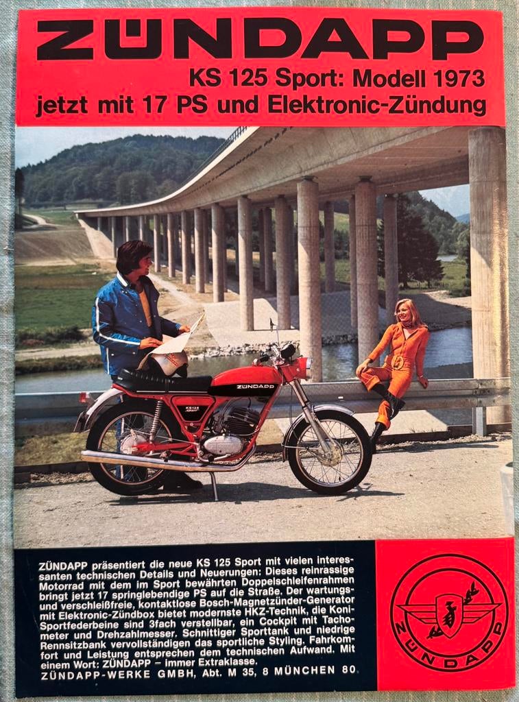 Advertentie 1973 Zündapp KS125 Sport, Ophalen of Verzenden, Zo goed als nieuw, Motoren