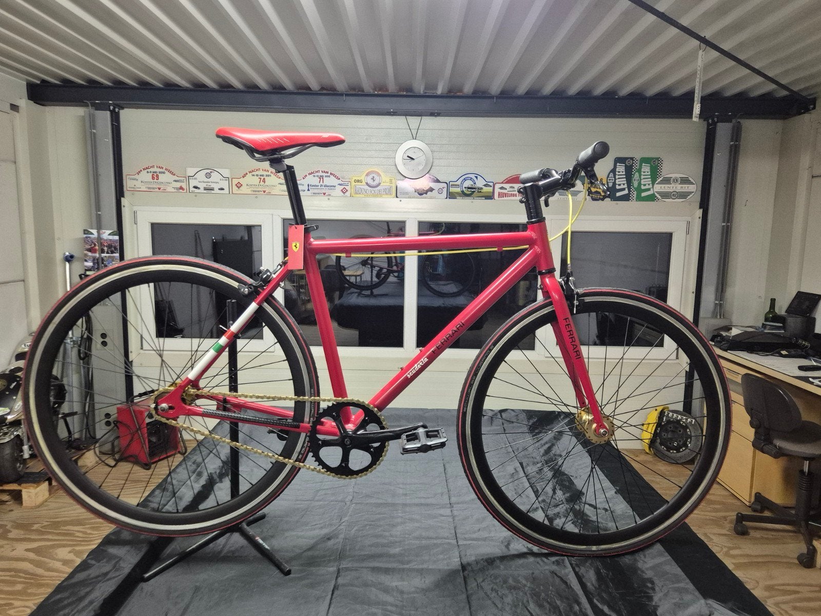 fixi single speed ferrari-style aluminium mt 50 veel nieuw, Gebruikt, Velgrem, Aluminium, 49 tot 53 cm