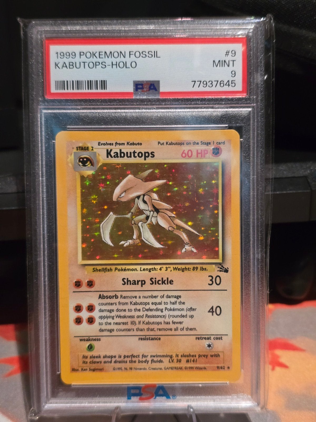 Kabutops Fossil PSA 9 | 9/62, Ophalen of Verzenden, Zo goed als nieuw