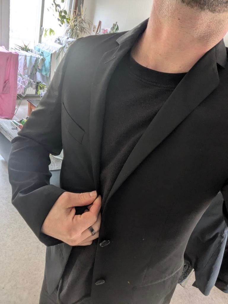 Thomas Goodwin Zwart Pak Maat 44, Kleding | Heren, Kostuums en Colberts, Ophalen of Verzenden, Zo goed als nieuw, Zwart