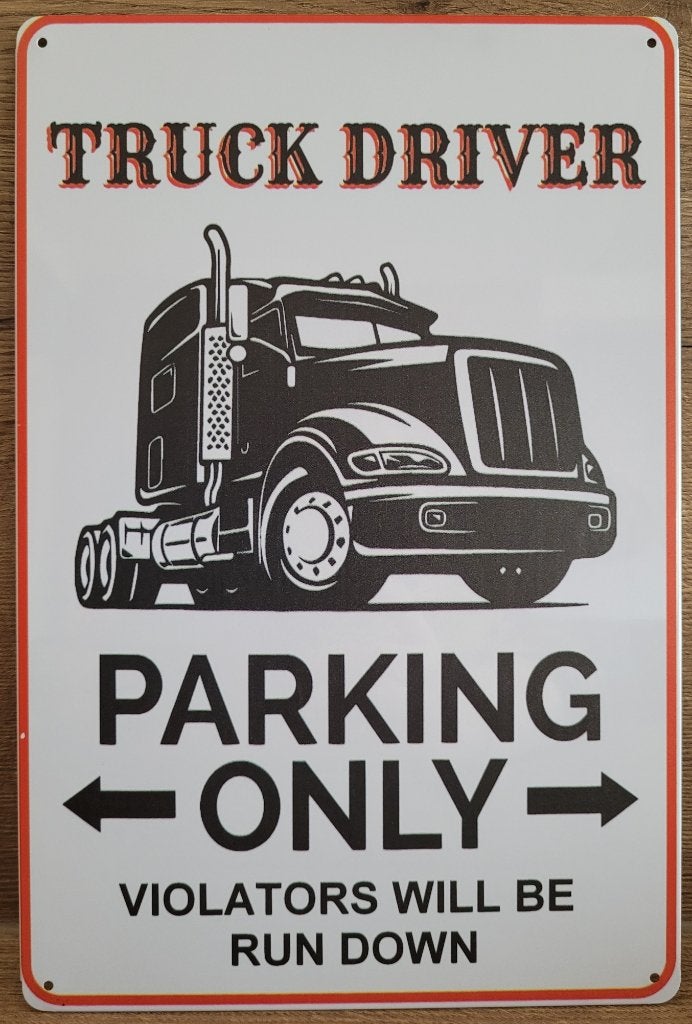 Truck Driver parking only vrachtwagen metalen reclamebord