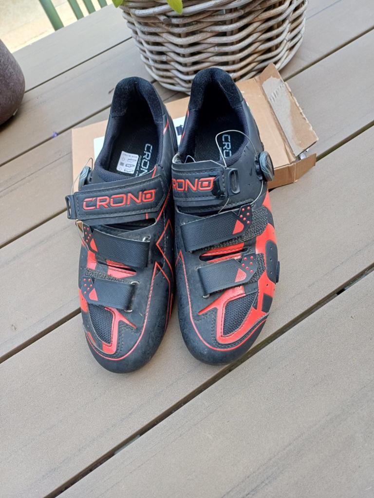 Crono fietsschoenen, zwart/rood, maat 43/44, Gebruikt, Schoenen, Overige maten, Ophalen of Verzenden