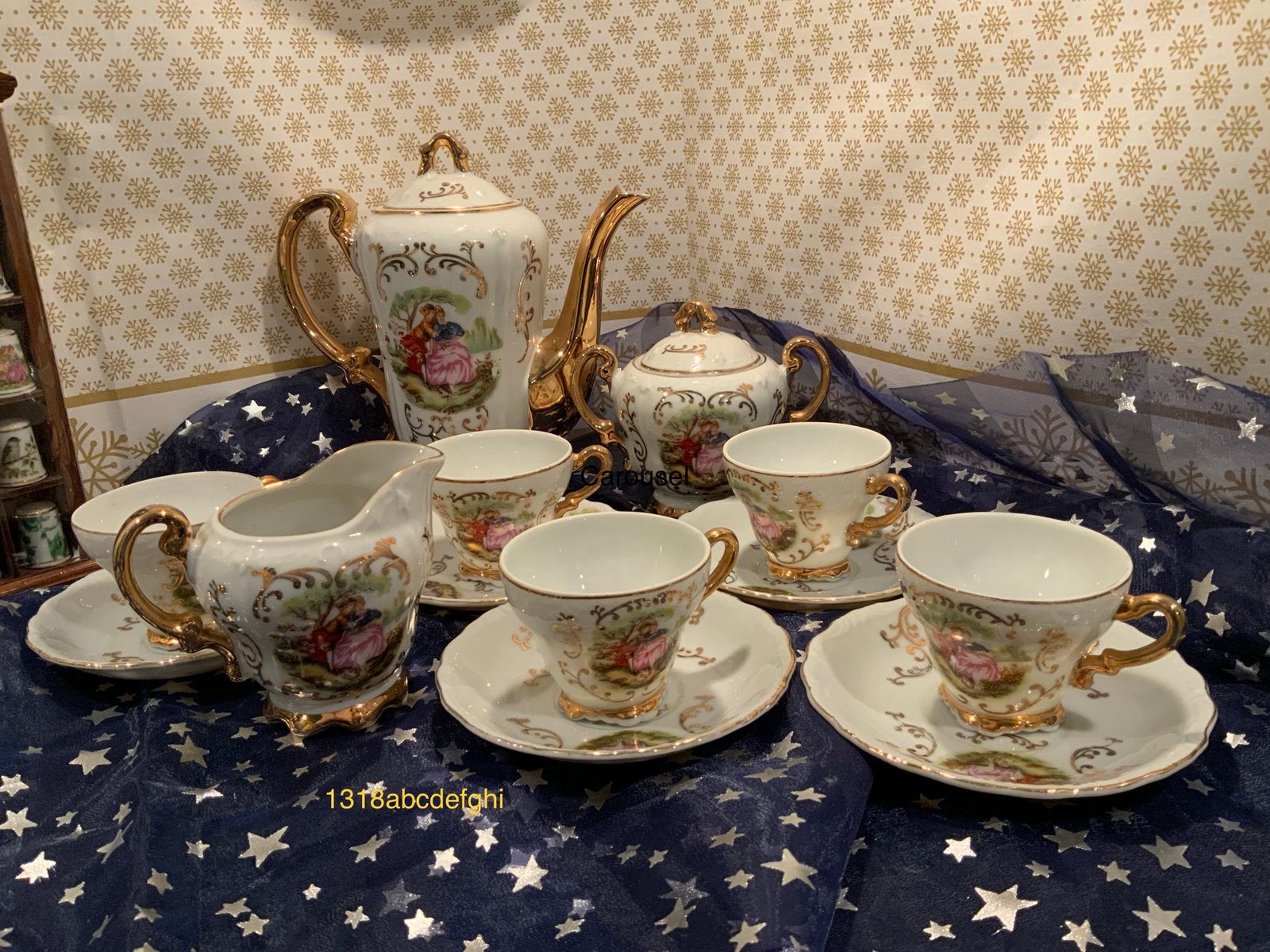 Vintage Porseleinen Koffieservies - Romantisch Decor, Ophalen of Verzenden