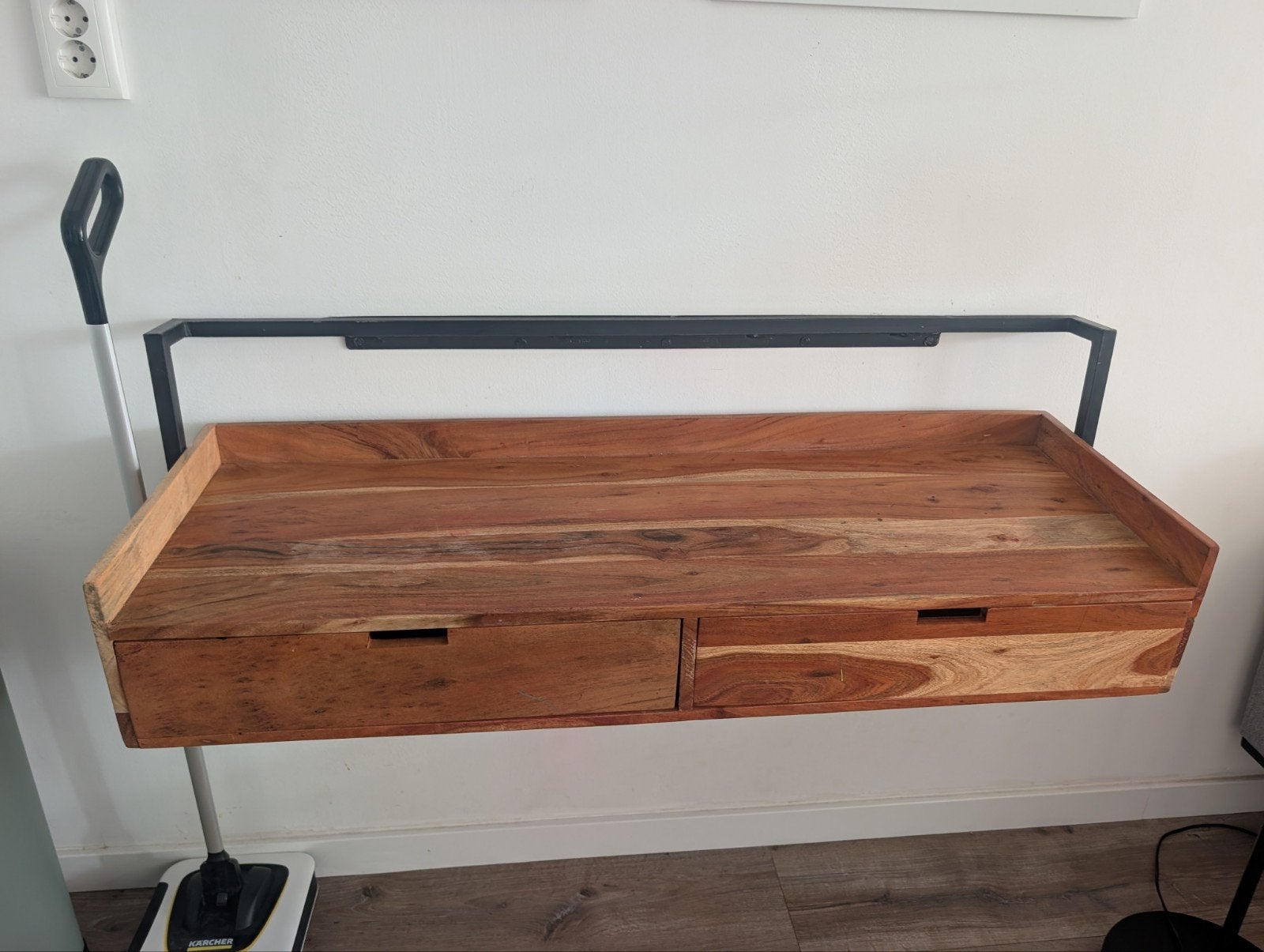 Hangend bureau mango hout, Ophalen of Verzenden, Zo goed als nieuw