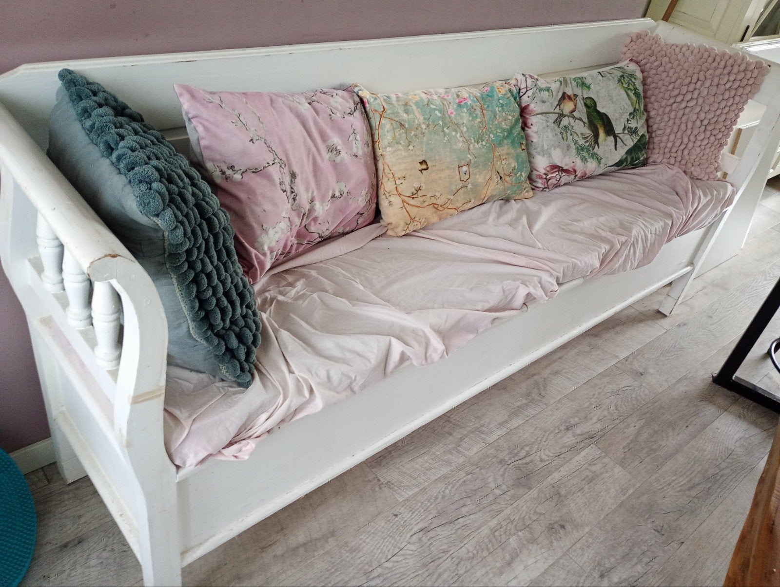 leuke houten klepbank. wel opknappen, Ophalen, Gebruikt, 200 tot 250 cm, Hout