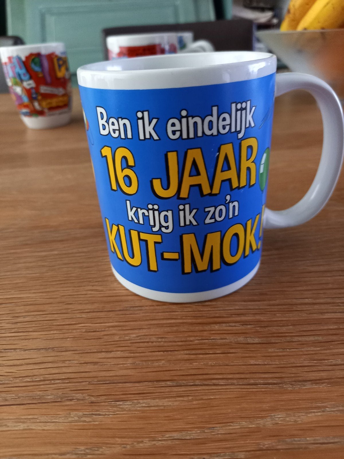 Beker met tekst., Ophalen, Overige stijlen, Kop(pen) en/of Schotel(s)