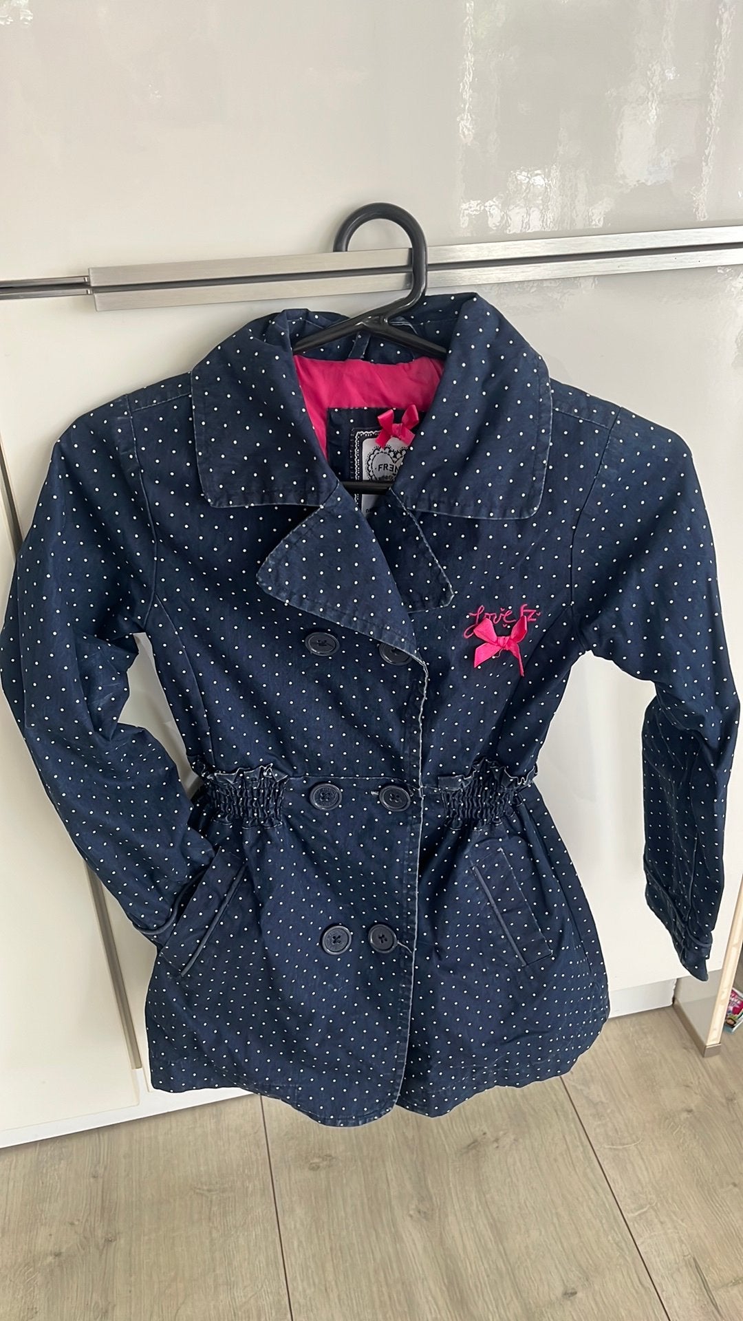 Leuke trenchcoat blauw zomerjas tussenjas 128, Ophalen of Verzenden, Gebruikt, Meisje, Jas