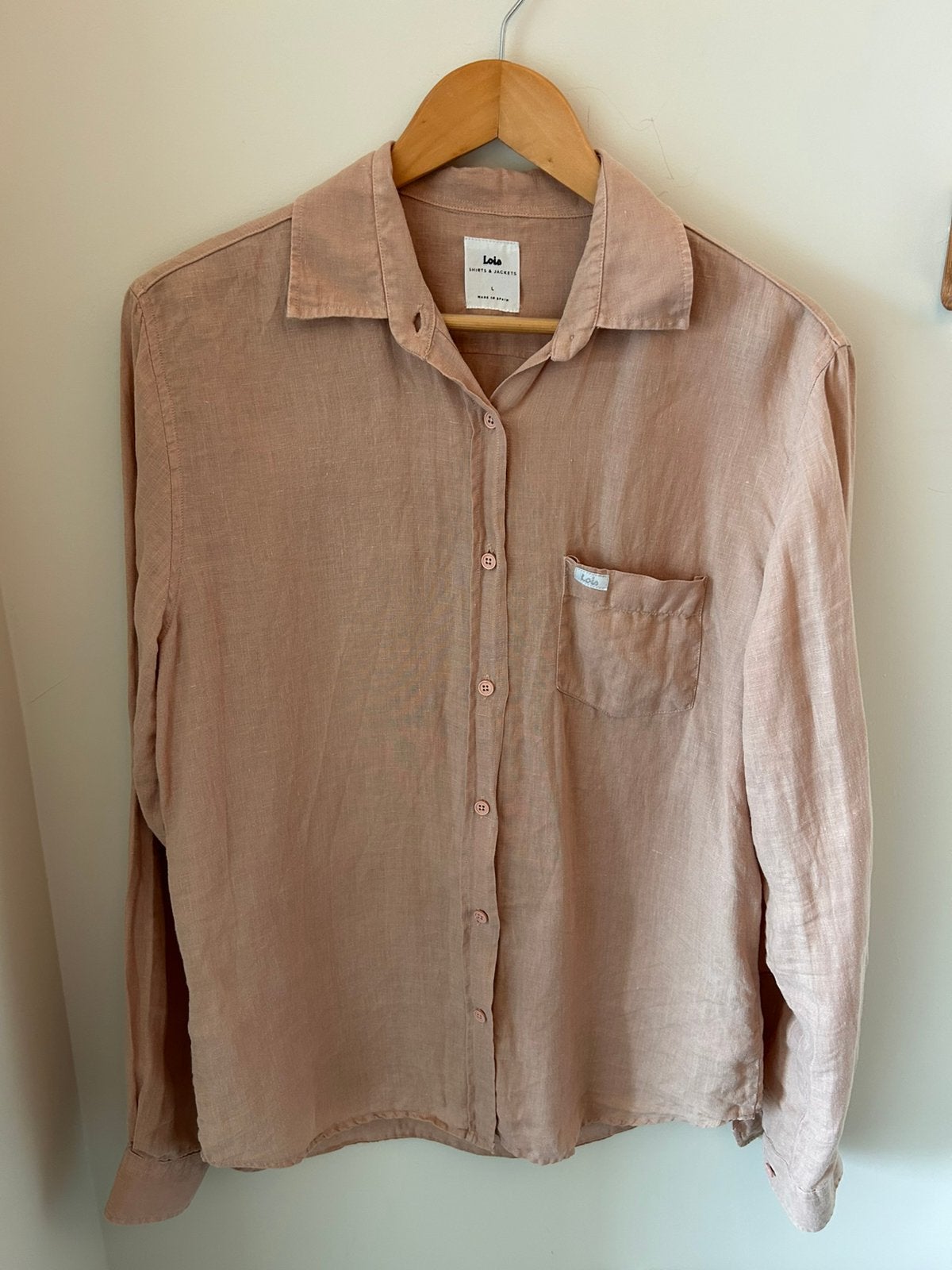 Lois linnen blouse, Kleding | Dames, Ophalen of Verzenden, Gedragen, Maat 42/44 (L), Beige