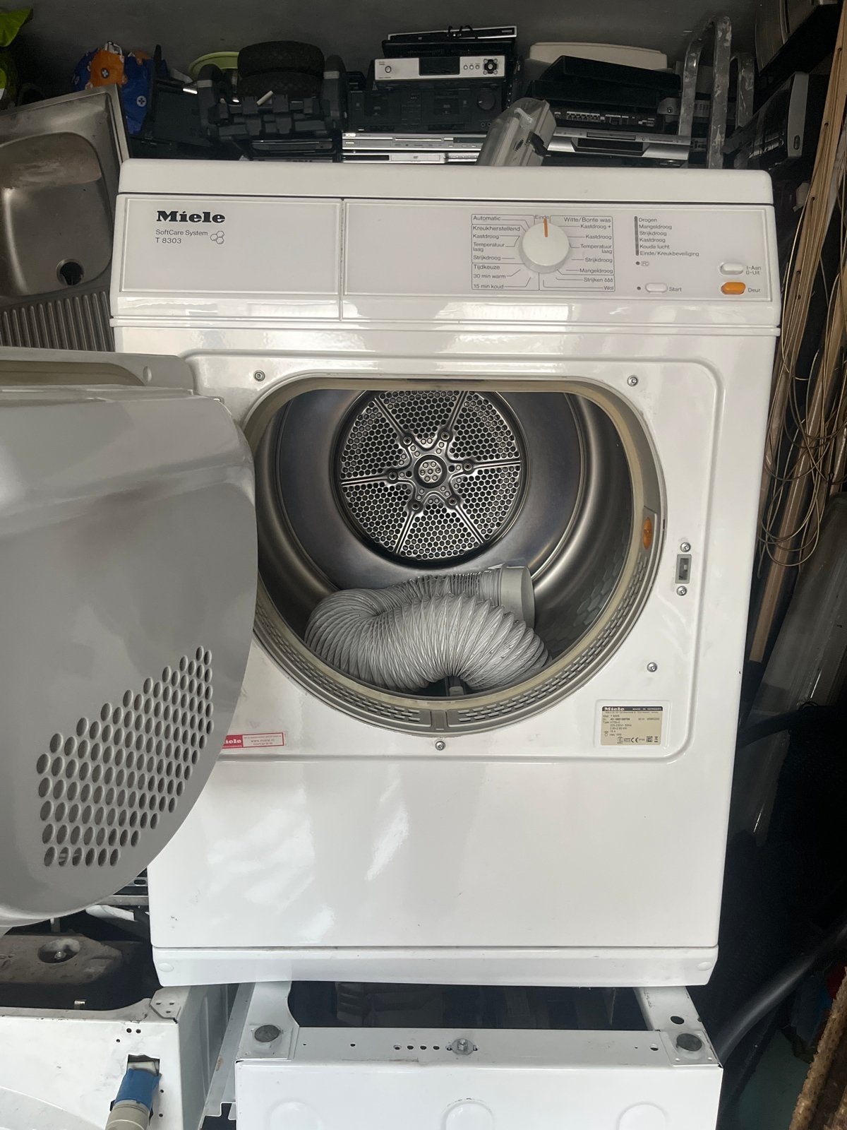 Miele SoftCare System T8303 Luchtafvoer Wasdroger, Wolprogramma, 6 tot 8 kg, Gebruikt, Luchtafvoer