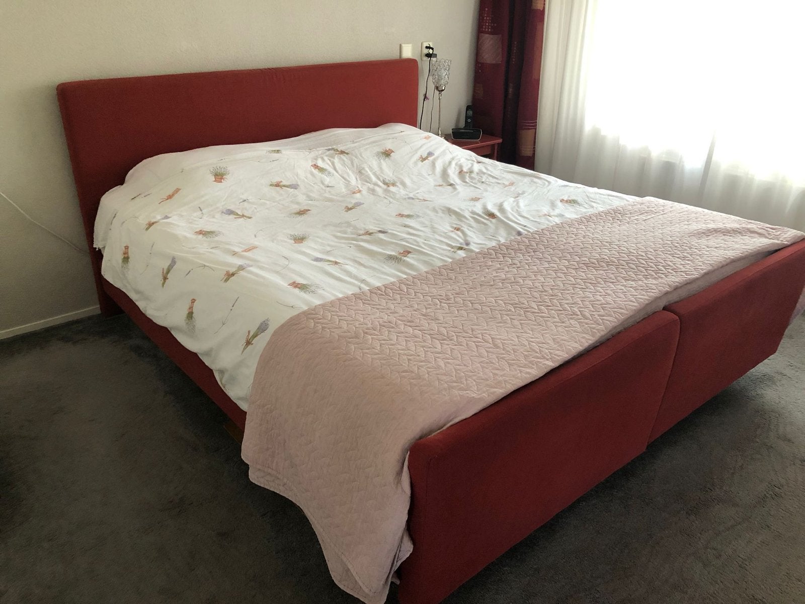 Eastborn Boxspring, 180x200 (2x 90x200) incl. topper, Ophalen, Gebruikt, Tweepersoons, 180 cm