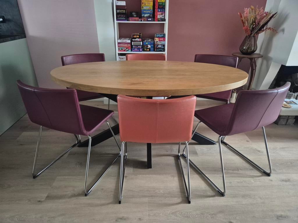 Leren eetkamerstoelen paars - leer Ikea Bernhard, Ophalen, Rechthoekig, 50 tot 100 cm