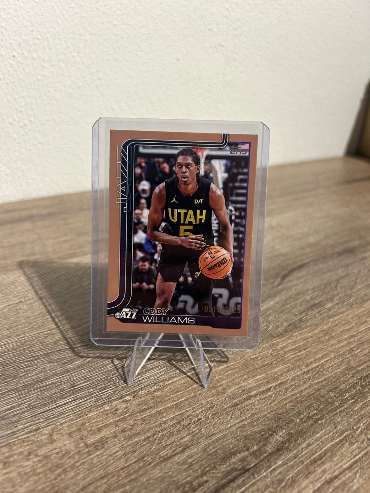 Cody Williams 2025 Topps Flagship NBA Utah Jazz Gold /2025, Ophalen of Verzenden, Zo goed als nieuw, Buitenlandse clubs, Poster, Plaatje of Sticker