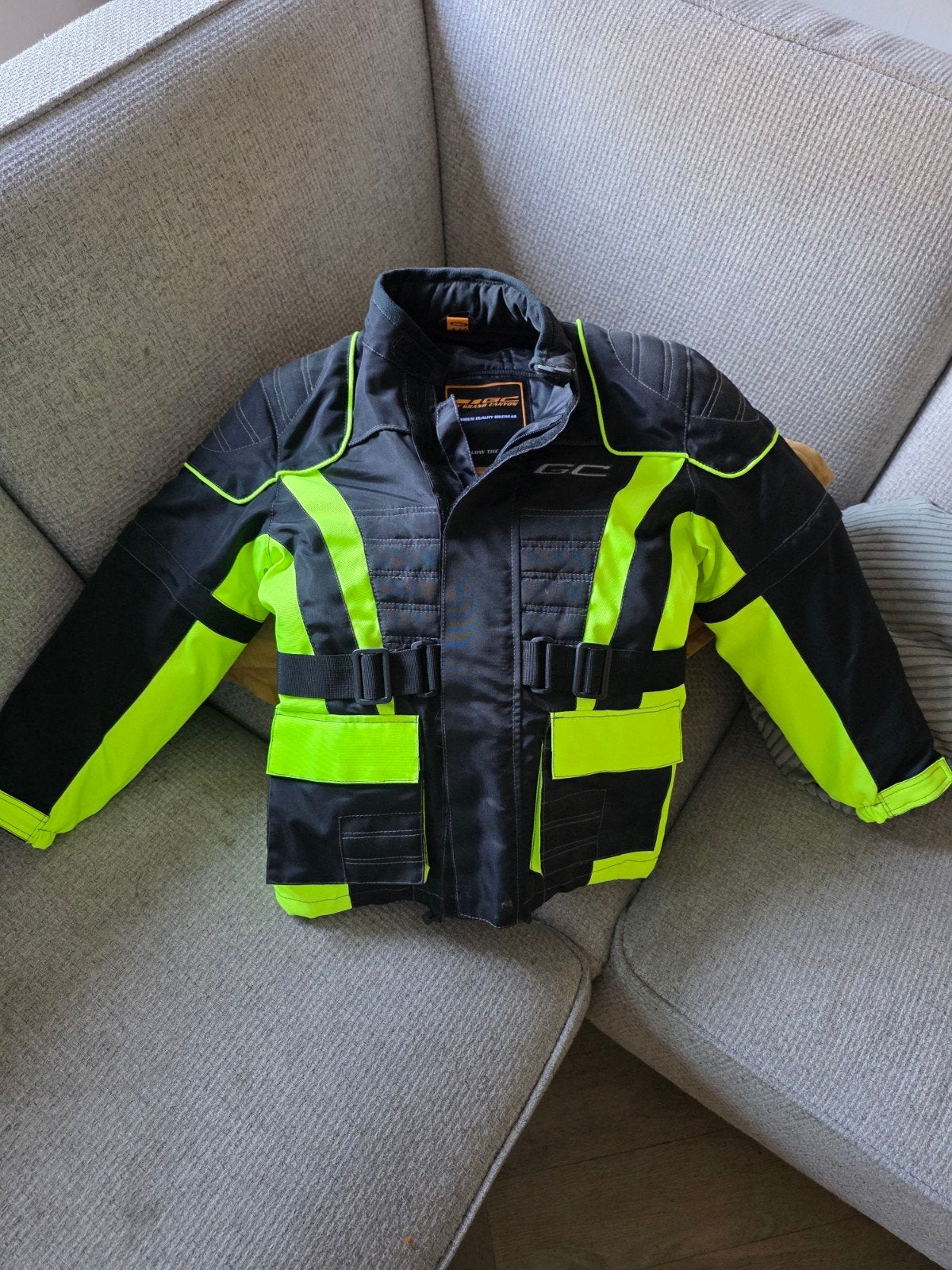 Grand Canyon Kinder Motorjas - Zwart/Neon Geel (Maat 140), Ophalen, Nieuw zonder kaartje, Jas | textiel