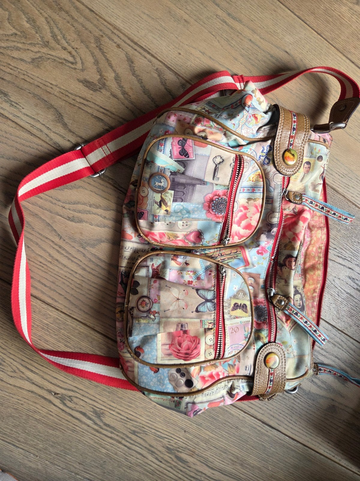 Leuke Pip Studio schoudertas met vrolijke print, Ophalen of Verzenden, Gebruikt, Overige kleuren, Schoudertasje
