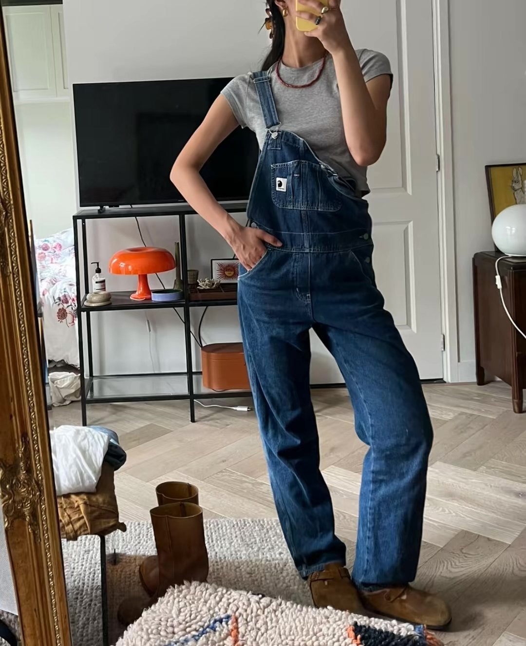 Carhartt WIP Bib Overall Straight Denim Salopette XS, Blauw, Ophalen of Verzenden, Zo goed als nieuw, Maat 34 (XS) of kleiner