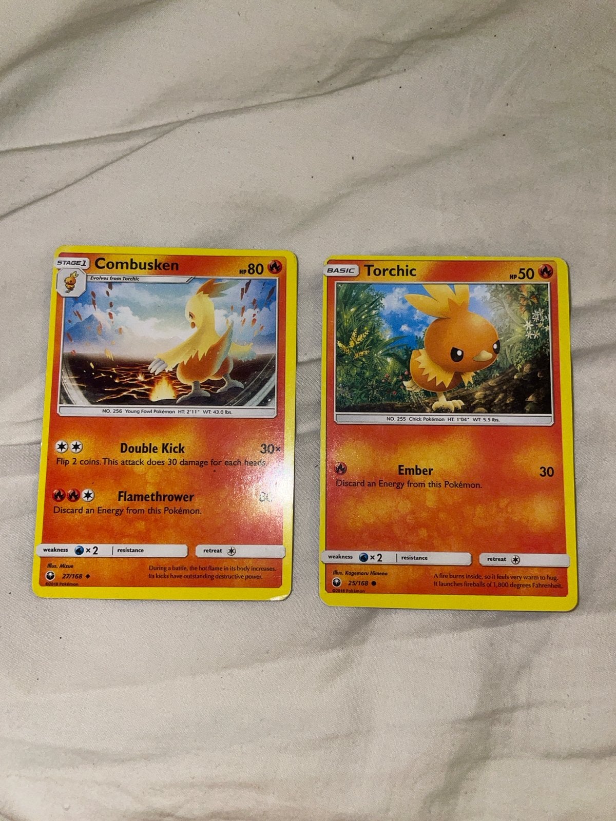 2x Pokémon Kaarten: Combusken & Torchic (Misdruk), Ophalen, Gebruikt, Meerdere kaarten