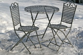 Mooi Tuinset, Bistroset, ronde tafel met twee stoelen, grijs, Overige materialen, Nieuw, Tuinset, Eettafel