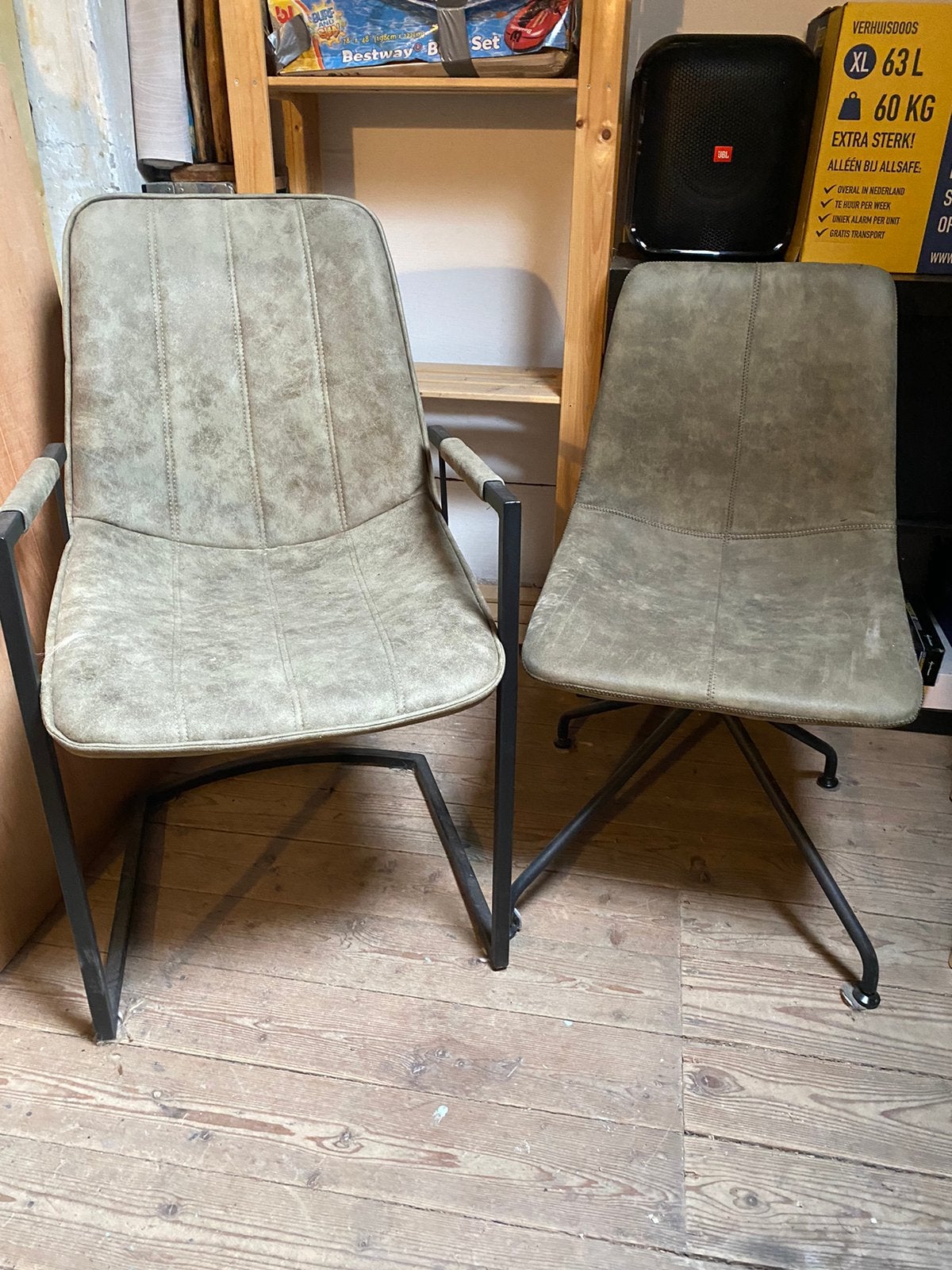 2 groene stoelen leenbakker, Ophalen, Zo goed als nieuw, Overige kleuren, Twee